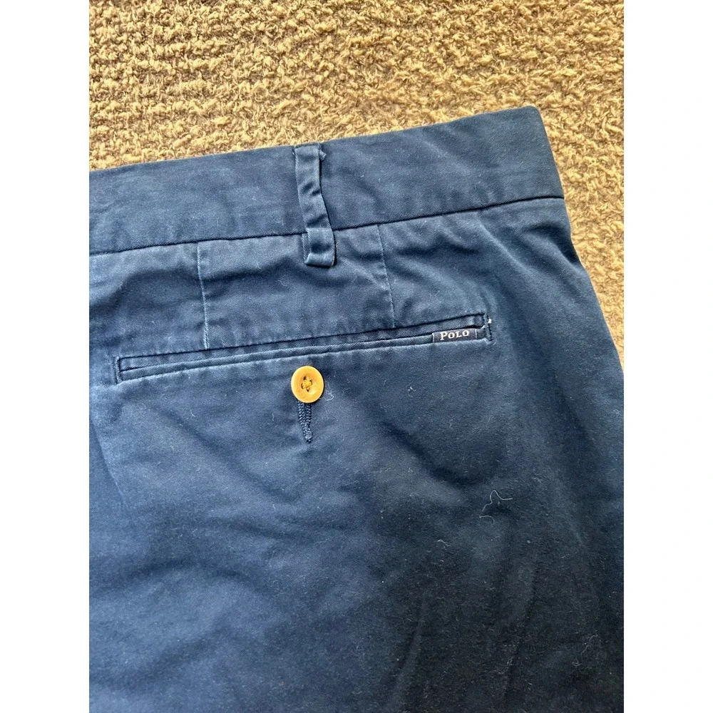 Polo Ralph Lauren Mens Navy Blue Stretch Classic Fit Chino Shorts Size 38